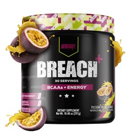 Redcon1 Breach Energy (30 porciones) BCAA con extracto de café verde, relación BCAA 211, aumento de la recuperación, energía de amino, fuerza y apoyo 