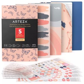Arteza Pocket Notebooks | Butterflies | 5 x 8” - Set of 5