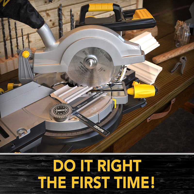 LEXIVON [2-pack] Aluminum Miter Saw Protractor | 7-Inch Rust Proof