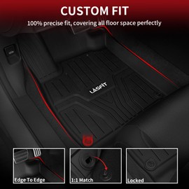 LASFIT Floor Mats Fit for Honda Accord 2018-2022 Sedan (Include Hybrid Models), All Weather TPE Car Liners,1st and 2nd Row, Black