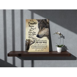 BXFAHZJ Wolf Meaning Quotes To My Daughter Wall Art Canvas Inspirational Saying Themed 11x14 Inch Prints Decor For Home Girls Room College Dorm Office,Daughter Gifts From Dad