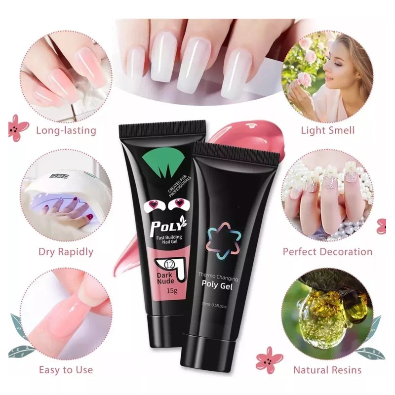 CJLXWCHHHH Kit Para Uñas Acrilicas Polygel Uñas Extensión Decoracion