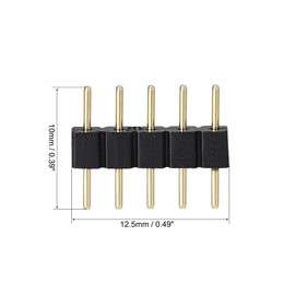 uxcell 5 Pin Male to Male Plug Connector 30Pcs Black for Surface Mounted Devices 5050 RGB LED Strip Light