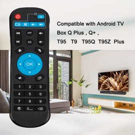 Standard IR Replacement Remote Fit for Android TV Box Q Plus,Q+, T95 T9 T95Q T95Z Plus