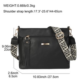 GLITZALL Crossbody Bags for Women Shoulder Bags with Multi Pockets Adjustable Vintage Handbag Messenger Bags Fashion Daily Use