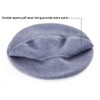 Women Wool Beret Cap Blue Winter Hat with Floral French