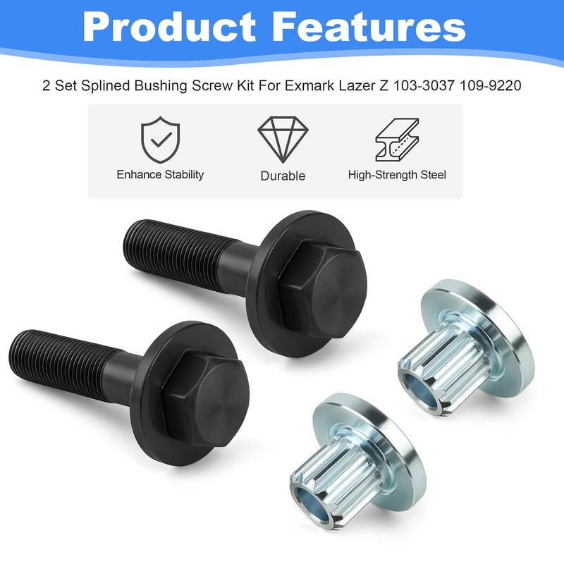 Outopakkle 2 Set Spindle Blade Splined Bushings and Screws Bolts