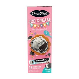 ChapStick Icecream Social Cookies & Cream Party Pack 12 Unidades .15 Onzas