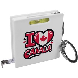 Azeeda 'I Love Canada!' Keyring Tape Measure/Spirit Level Tool (KM00039639)