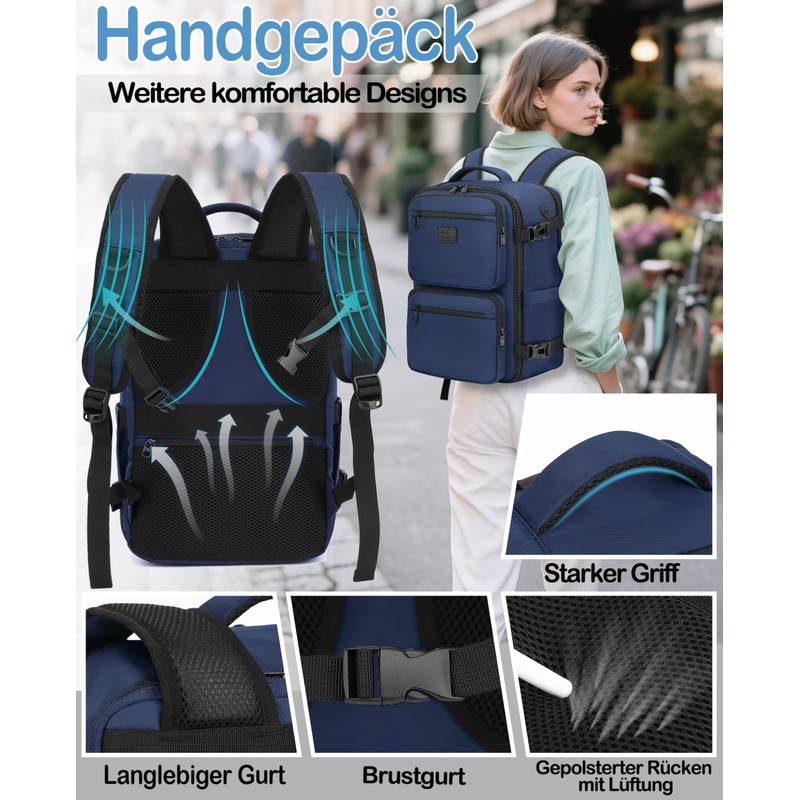 LYNXCHER Ryanair Backpack Hand Luggage, 40 x 20 x 25