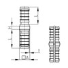 Design61 Set of 2 2-Way Connector Pipe Connector for Square