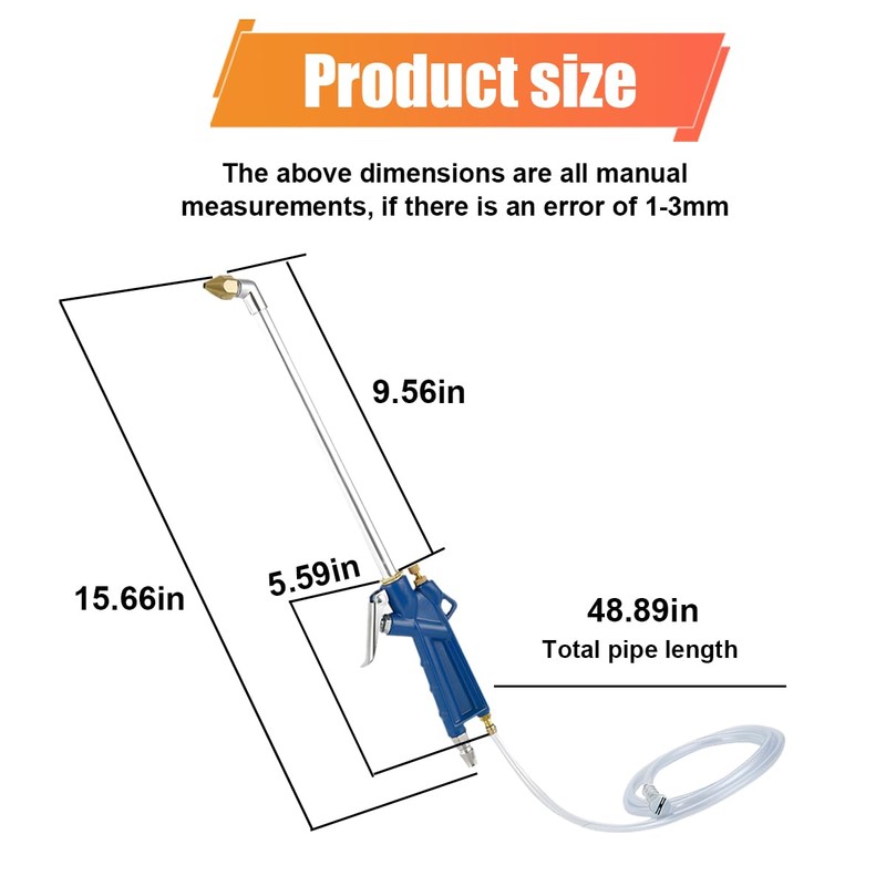 Air Engine Cleaning Spray Gun with 4Ft Hose- High Pressure