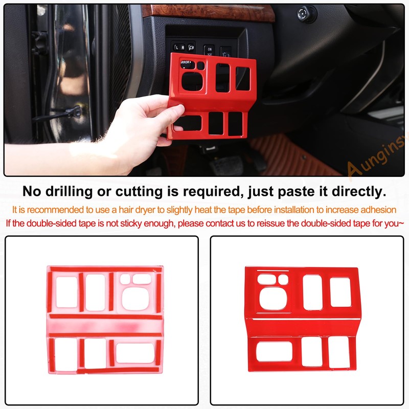 Headlight Switch Button Frame Cover Trim Compatible with Toyot@ Tundra