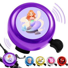 LUKIUP Mermaid Bicycle Bell Children, Mermaid Girls Bicycle Bell, Mermaid Children's Bicycle Accessories for Child Girls Birthday Tricycle, Mountain Bike, Children's Bicycle