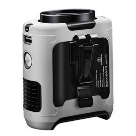 CAZOKASI 2024 Upgrade 10000mAh Waist Clip Fan Wearable Portable Personal Body Fans Powerful Upto 40H Cooling and Heatstroke Prevention (Gray and Orange)