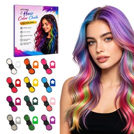12 Colors Hair Chalk for Girls Gifts, Washable Temporary Hair Color for Kids Adults, Non-Toxic Hair Dye for Halloween, Cosplay & Party, Christmas Birthday Gifts for Girl Hair Accessories