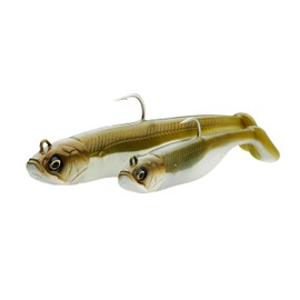 Savage Gear Savage Minnow - Vibrant Kicking Action, Stand-Up Jig Head Design, Ideal for Saltwater and Freshwater Anglers, Perfect for Predatory Fish such as Pike, Perch & Zander, Green Silver, 10 cm