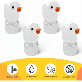 HASTHIP ZIBUYU® 4Pcs Tire Valve Stem Caps, Glow in The Dark Resin Duck Topper Tire Valve Stem Caps Car Tire Decoration 0.65''x1.2'' Aluminum Alloy Car Tire Valve Caps Replacements
