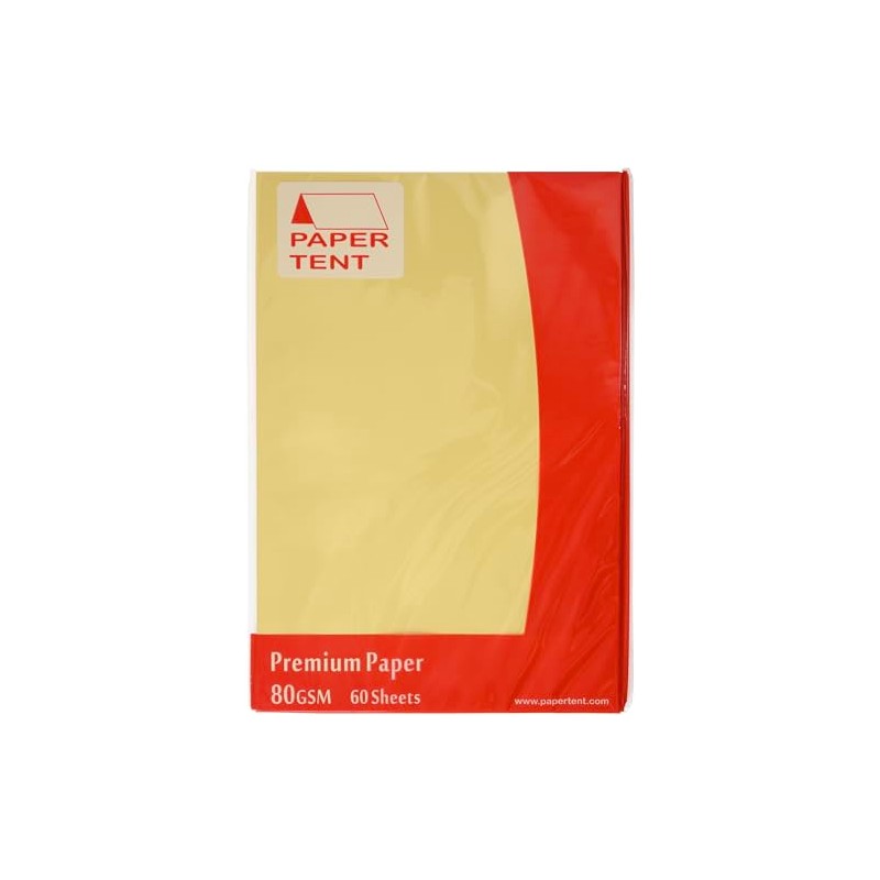 Papertent A4 Premium Colour Paper 80gsm 60 Sheets - Lemon