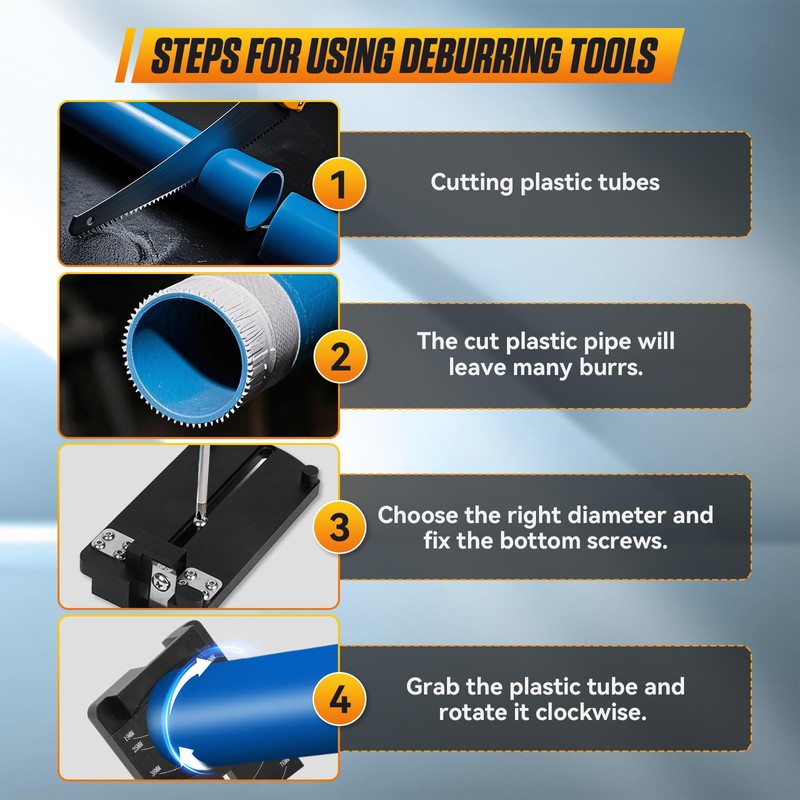 Pipe Deburring Tool, Aluminum Alloy Deburring Tool for Plastic Pipe,