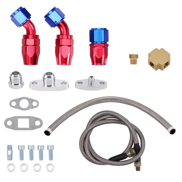 maXpeedingrods Universal Turbo Oil Line Kits Feed Line AN10 &