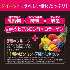 NIHON YAKKEN スーパーフルーツ青汁ダイエット(30本×2個) 乳酸菌 酵素 酵母 ヒアルロン酸 コラーゲン ビタミン ミネラル 大麦若葉 スーパーフルーツ スーパーフード フルーツミックス風味 日本薬健