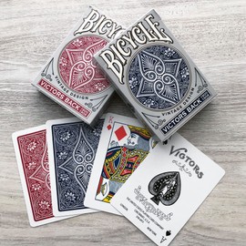 Bicycle Playing Cards 6 Decks Victors Back Bulk Bundle | 3 Red Decks 3 Blue Decks