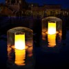 LanPool Floating Pool Lights, Solar Flame Pool Lights Waterproof, Square