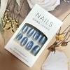TBRZTR Blue Cat Eye Press on Nails Medium Oval Shaped