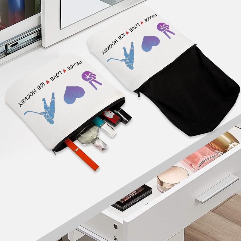 JRAIYBZ - Bolsa de cosméticos, regalos inspiradores de hockey, bolsa