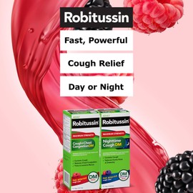 Robitussin Maximum Strength Cough and Nighttime Relief Berry Flavor 8 Fl Oz