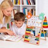 Wooden Abacus for Kids Math - Double-Sided Black/Whiteboard for Toddlers