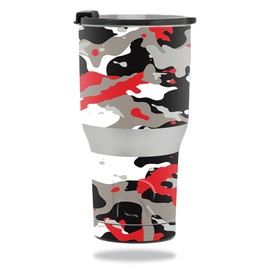 MightySkins Skin Compatible with RTIC Tumbler 20 oz. (2017) - Red Camo | Protective, Durable, and Unique Vinyl Decal wrap Cover | Easy to Apply, Remove, and Change Styles | Made in The USA
