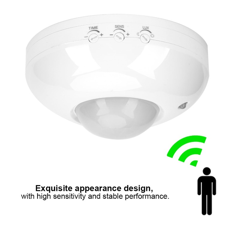Infrared Motion Sensor Adjustable Ceiling Mounted Hallway Garage Patio Toilet