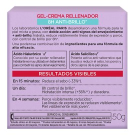 Gel Crema L'oreal Paris Acido Hialuronico Anti Brillo 50ml
