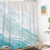 GCIREC Beach Shower Curtain, Teal Blue Coastal Ocean Beach Theme