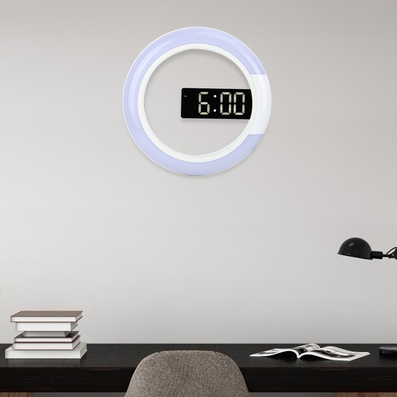 Innovative Modern Style LED Wall Clock Home Decoration with Alarm