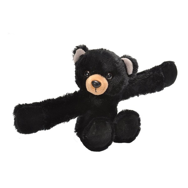 Wild Republic Huggers, Black Bear Plush Toy, Slap Bracelet, Stuffed Animal, Kids Toys, 8 inches