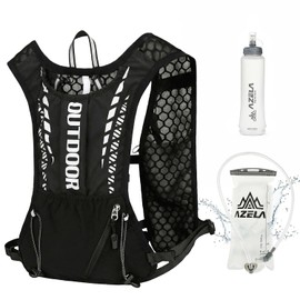 Women's Running Vest, Running Vest, Reflective Hydration Backpack, Running Vest with 500 ml Soft Drinking Bottle, 1.5 L Hydration Bladder, Adjustable Chest Straps, for Outdoor Running