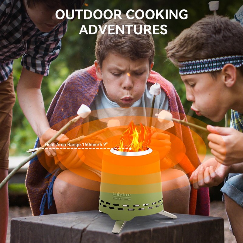 ONLYFIRE OUTDOOR LIVING 2-in-1 Smokeless Fire Pit with Pot Bracket