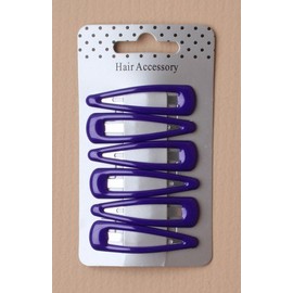 Card of 6 Purple Hair Bendie Clips Grips Hair Clip