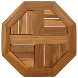 vidaXL Solid Teak Wood Table Top - 40x40x2.5 cm Octagonal Waterbase Finish for Garden, Patio, Terrace