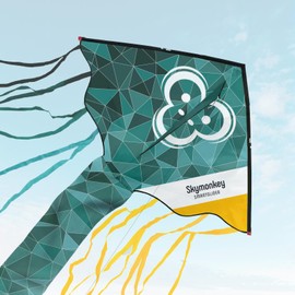 Skymonkey Smartglider Single Line Kite for Children from 5 Years, Children's Kite - 130 cm, Lagoon Blue