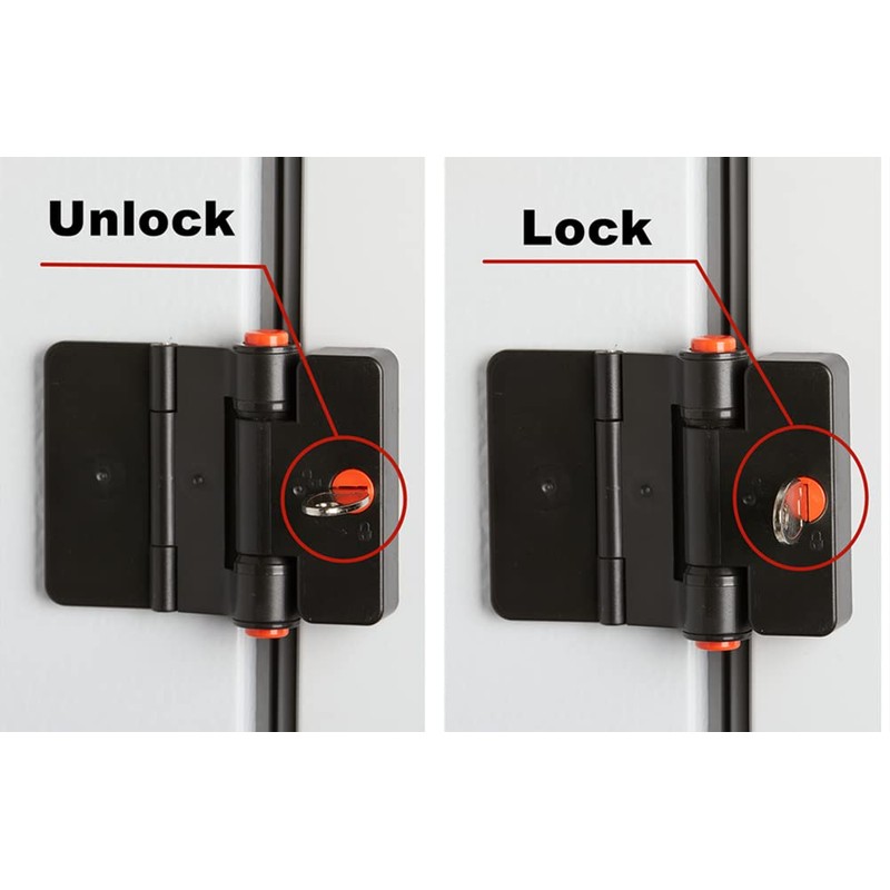 Refrigerator Door Locks Double Button Adhesive Fridge Lock with Keys,