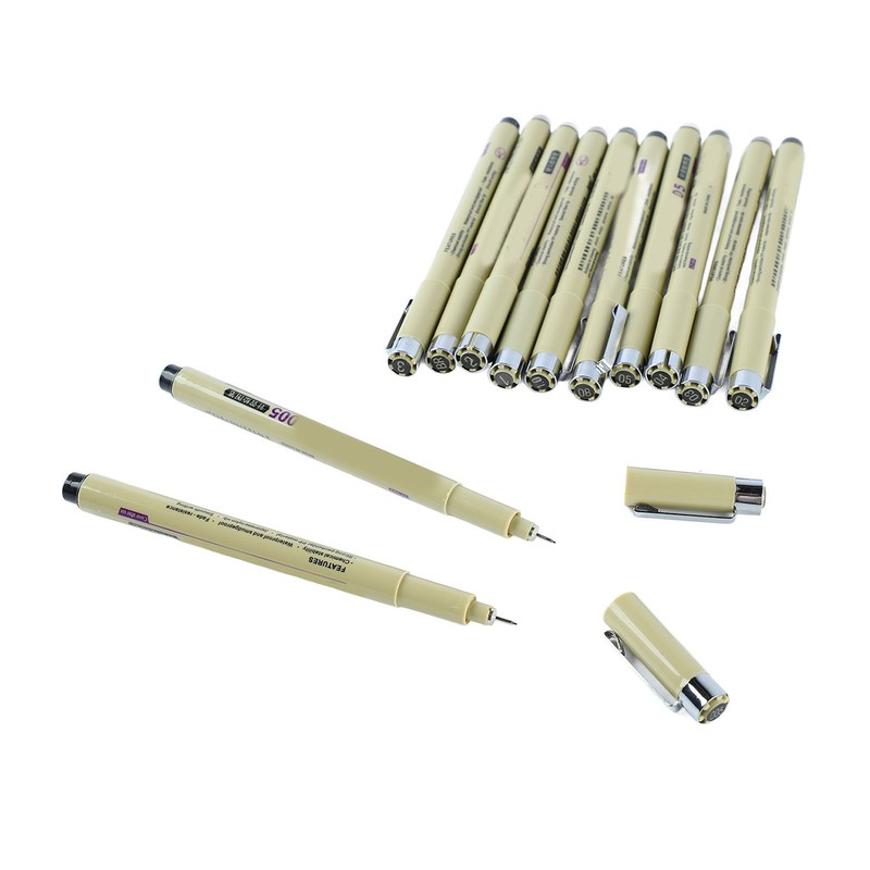 12pcs Waterproof Fine Tip Pens Quick Drying Smoothly Writing Nylon