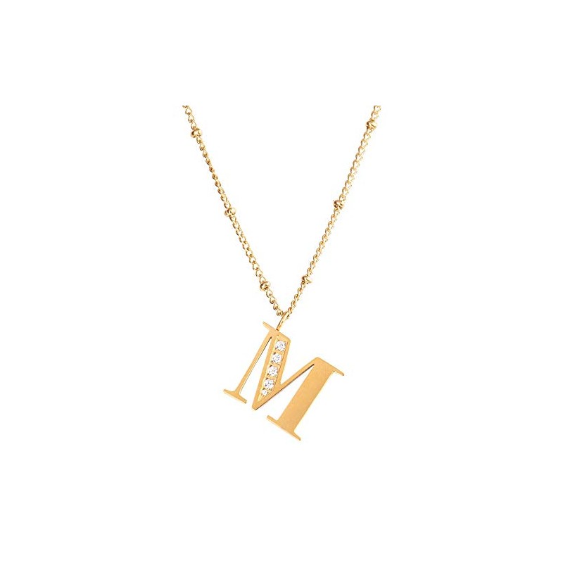 LuckyLy Collares para Mujer Inicial Acero Inoxidable Oro 18K Regalos