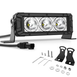 Autofeel 8 inch Led Light Bar, 30W 3100LM Spot Lights, Led Fog Lights Offroad Lights, Driving Lights with Daytime Running Lights for Trucks Cars Jeep, 2 Years Warranty