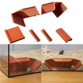 Swirge Hermit Crab Underground Hideout Cave Corner, 3 in 1 Multiple Shape Hermit Crab Climbing Accessories, Reptile Tank Accessories for Gecko Frog Tortoise