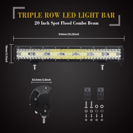 SKYWORLD 20 Inch 420W LED Off Road Lights Barra LED Work Driving Lamp with License Plate Mounting Bracket Holder 12V Toggle Switch Wiring Harness Kit for Auto Truck Car ATV SUV 4X4