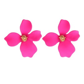 Boho Stud Earrings for Women - Chic Flower Statement Earrings with Gold Flower Bud, Great for Sister, Mom, Lover and Friends